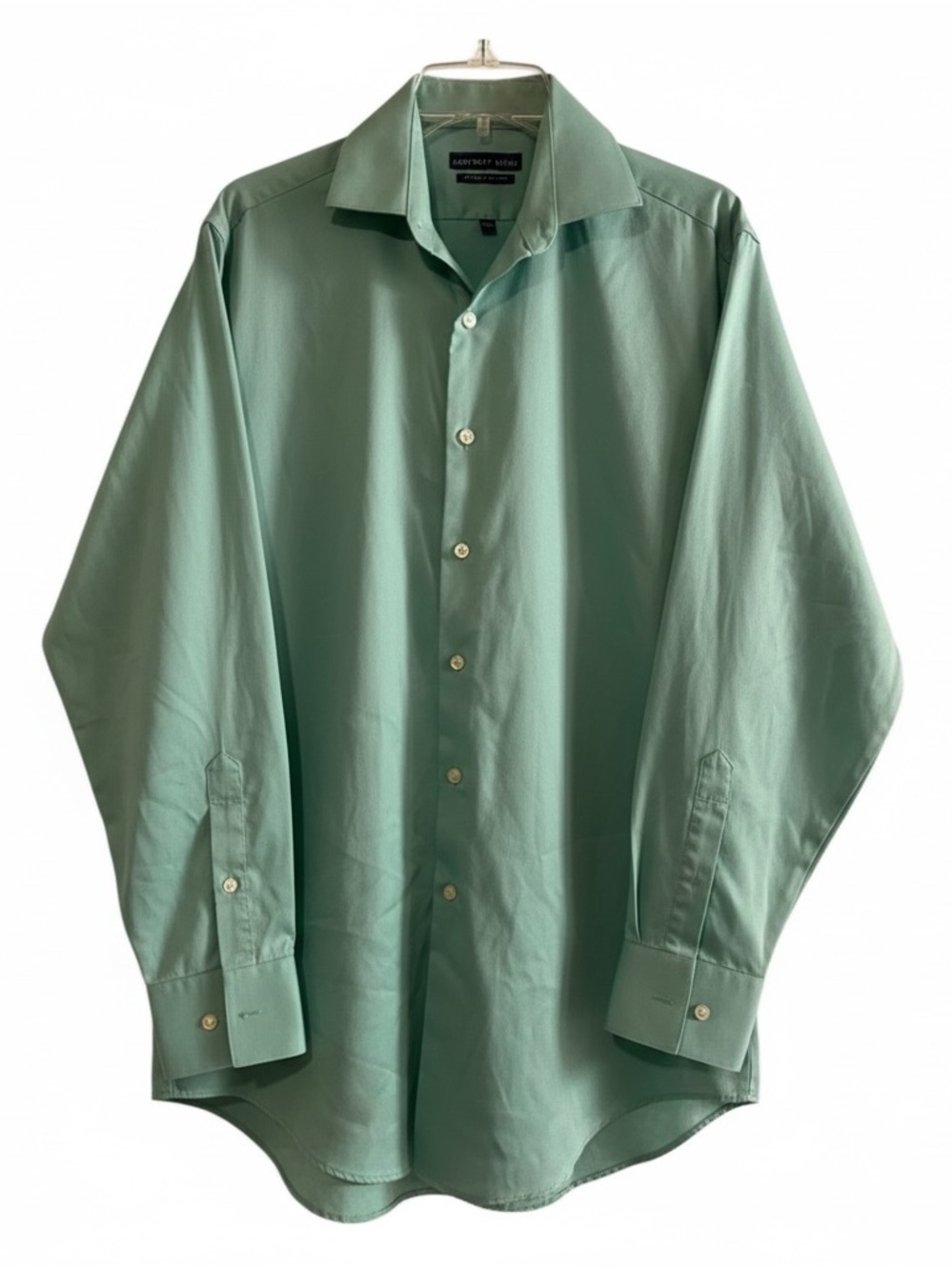 Geoffrey Beene Fitted No Iron Dress Shirt Mint Green 15 32/33